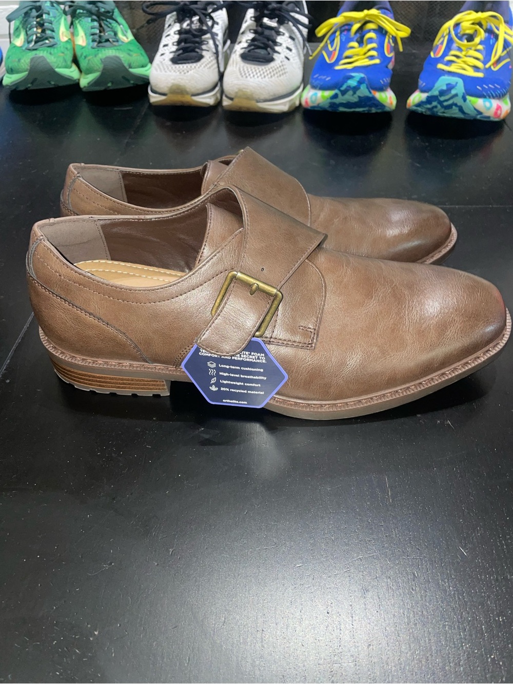 New Apt. 9 Larenz men's strap brown monk dress shoes with Ortholite oxford sz 9
